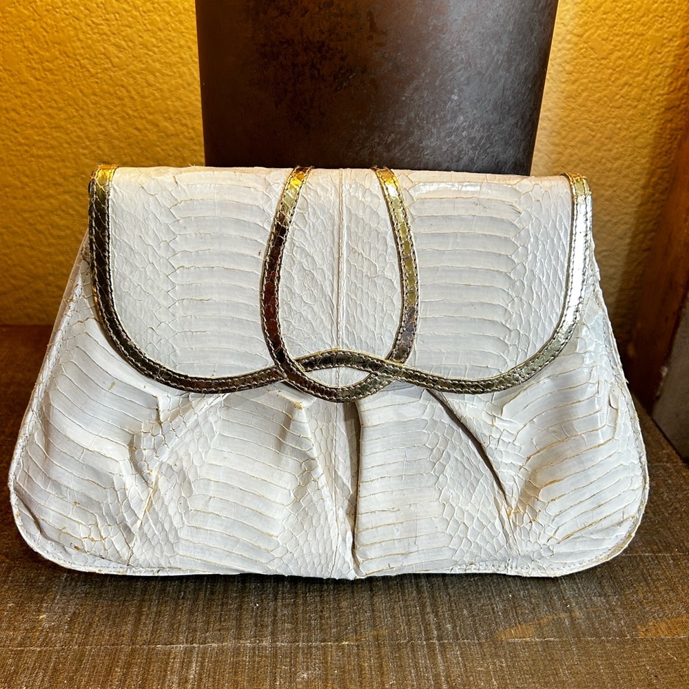 Vintage J. Renee Python Clutch